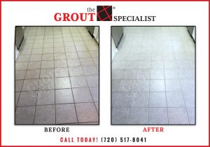 The Grout Specialist floor tiles before and after