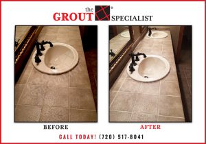 The Grout Specialist before and after grout cleaning