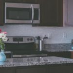 Kitchen Counter with Flowers in a Vase